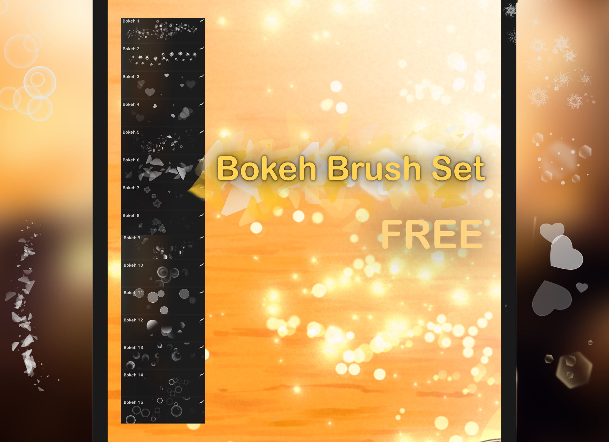 Anime Bokeh Procreate Brushes - GraphicsBunker