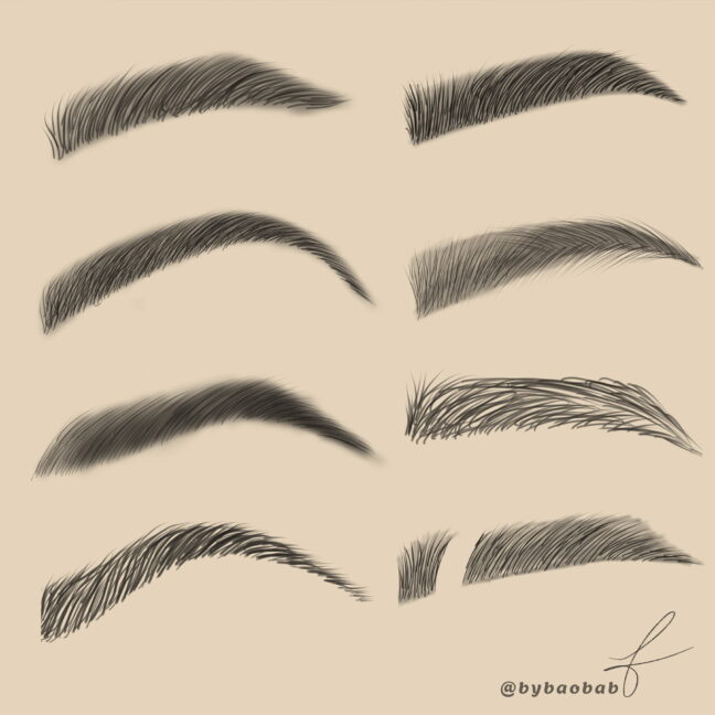 eyebrows procreate brush set 1 Eyebrows Procreate Brush Set