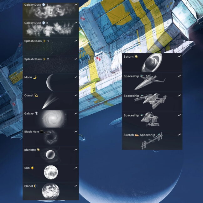 galactic procreate brush set 2 Galactic Procreate Brush Set