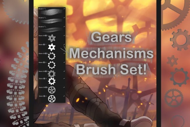 Gears Mechanisms Procreate Brushes