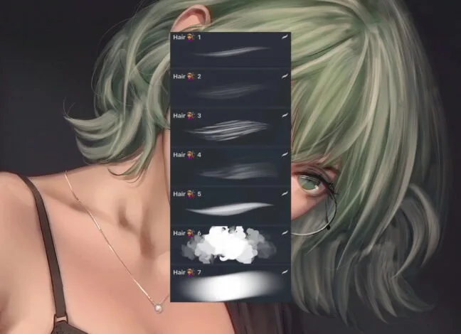 Hair Procreate Brush Set