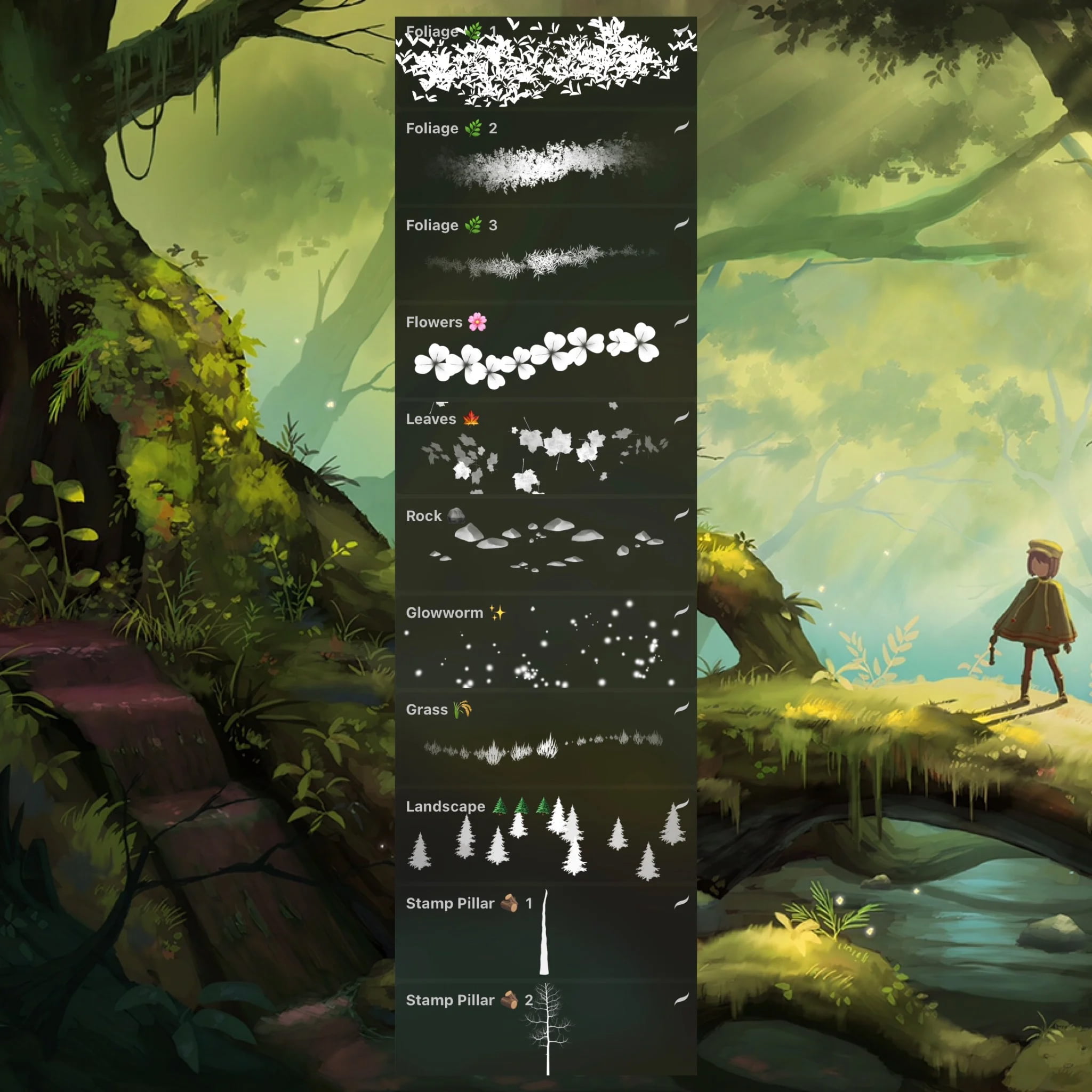 Nature Procreate Brush Set GraphicsBunker