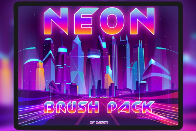 Sample Neon Procreate Brushes