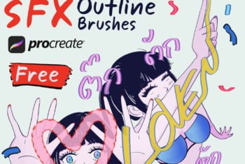 SFX Webtoon Outline Procreate Brushes