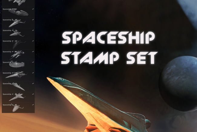 Spaceship Stamp Procreate Set