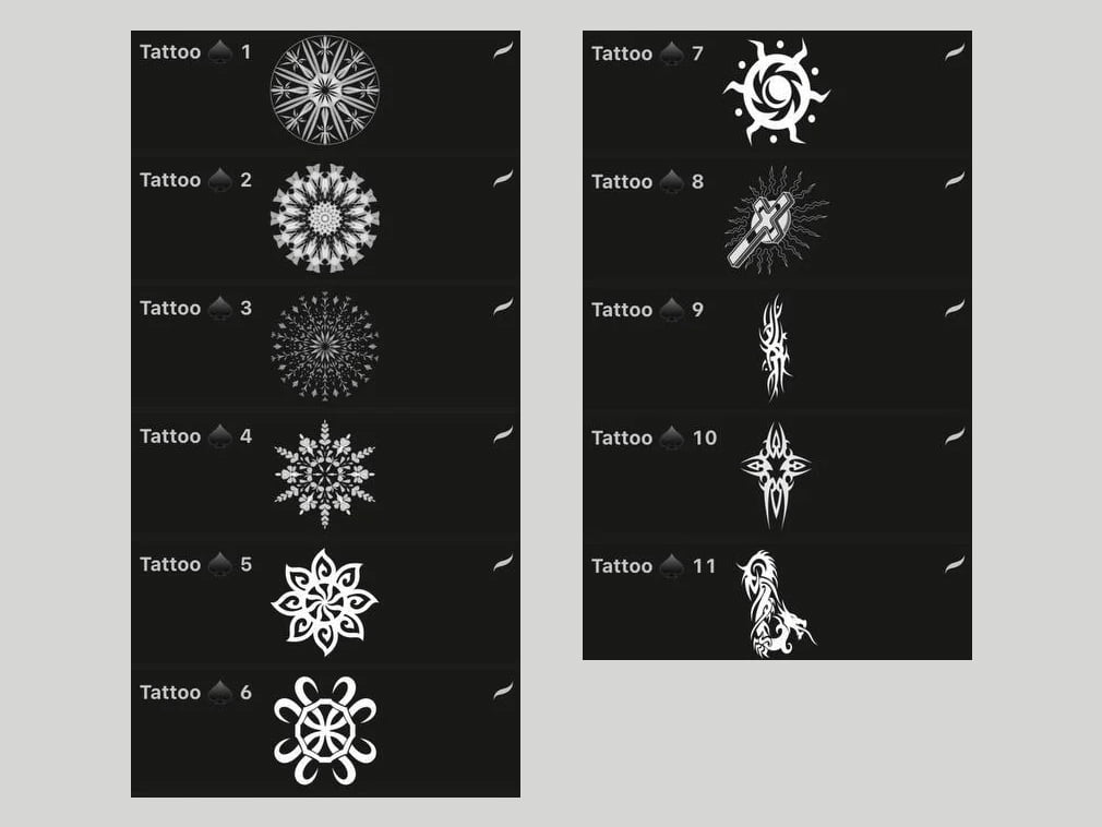Tattoo Stamps Procreate Brushes - GraphicsBunker