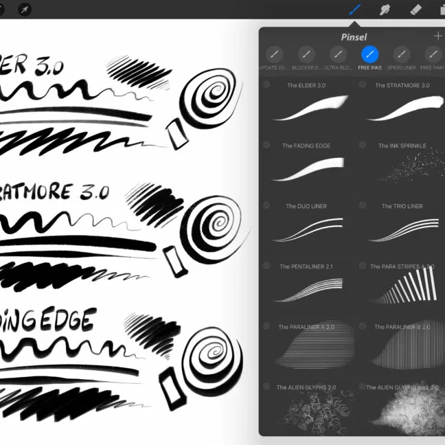 comic ink brushes 4 Comic Ink Brushes