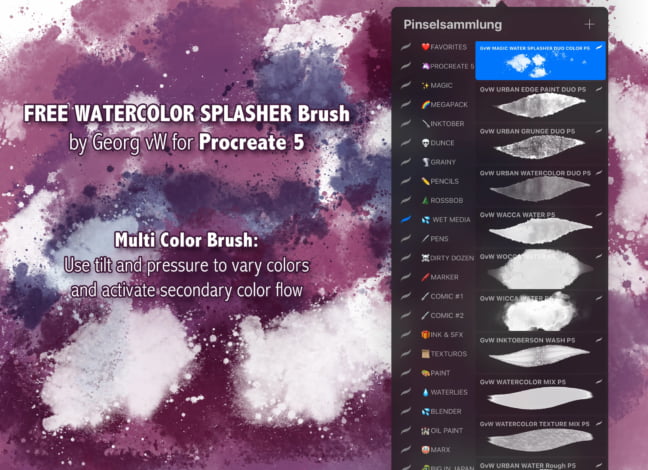 Watercolor Splash & Splatter Brush