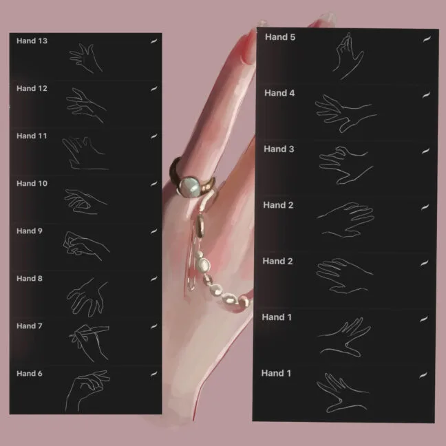 hands procreate brush set 1 Hands Procreate Brush Set