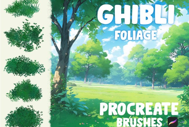 Ghibli Foliage Procreate Brushes