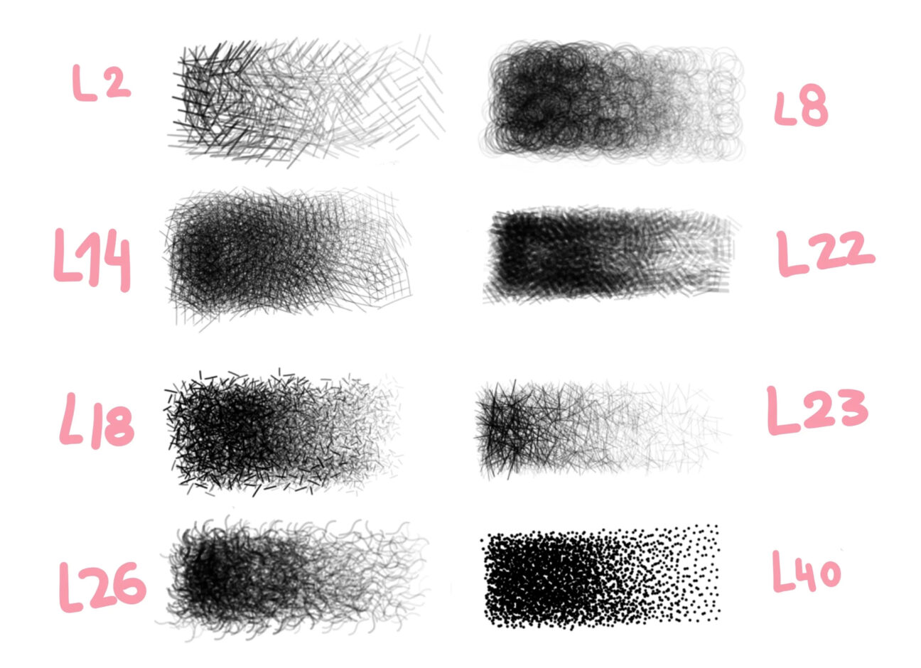 Lines Dots Textures Procreate Brushes - GraphicsBunker