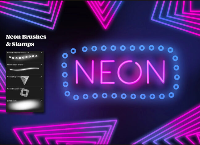 Mini Neon Procreate Brushes