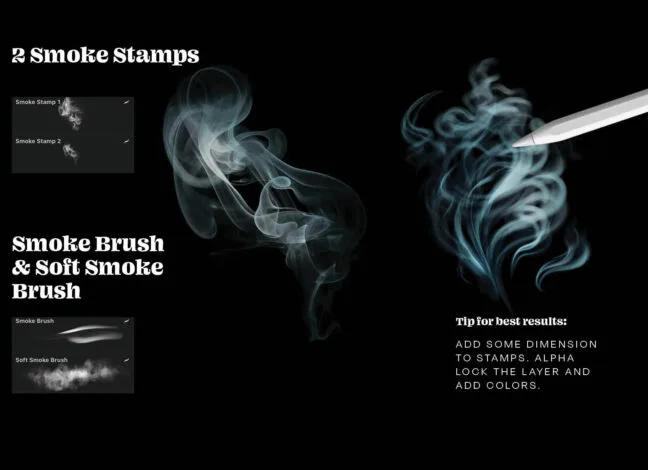 mini smoke procreate brushes 1 Mini Smoke Procreate Brushes
