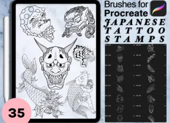 Tattoo Stamp Brushes Procreate