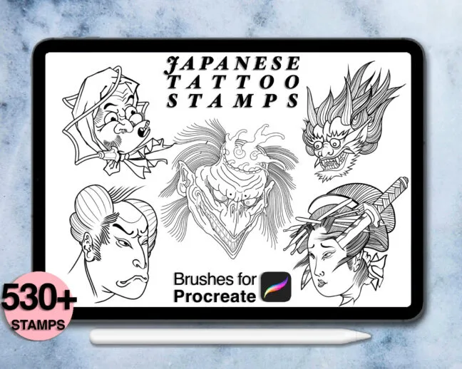 tattoo stamp brushes procreate 4 Tattoo Stamp Brushes Procreate