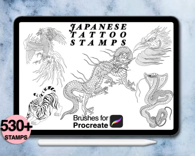 tattoo stamp brushes procreate 6 Tattoo Stamp Brushes Procreate