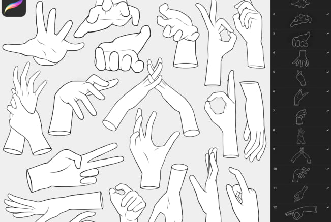 Hands Stamps Procreate Brushes