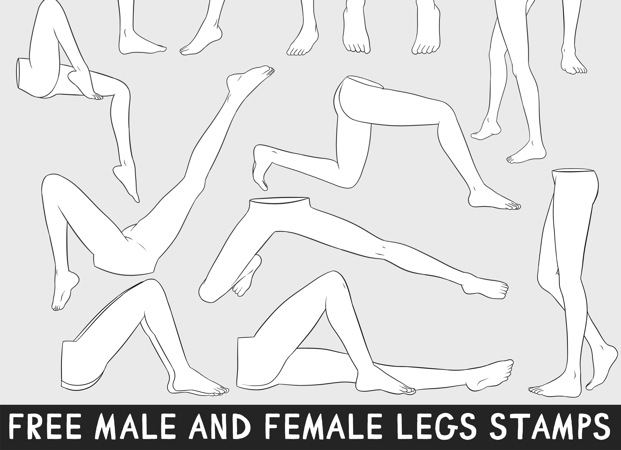 Procreate Legs Legs Stamps Procreate Brushes - GraphicsBunker