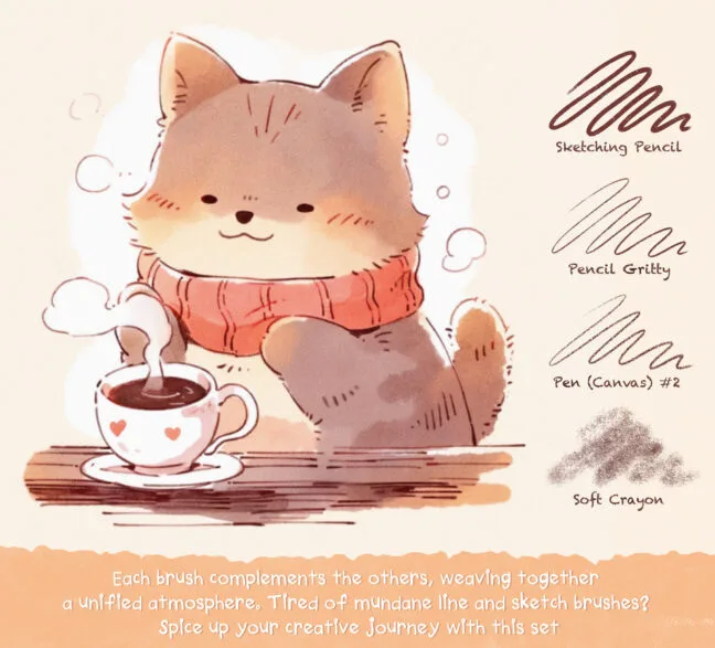 lineart textured procreate brushes 4 Lineart Textured Procreate Brushes