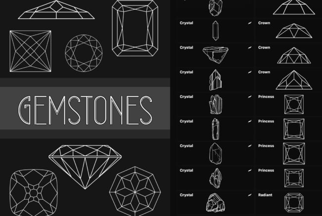 Gemstones Procreate Brushes