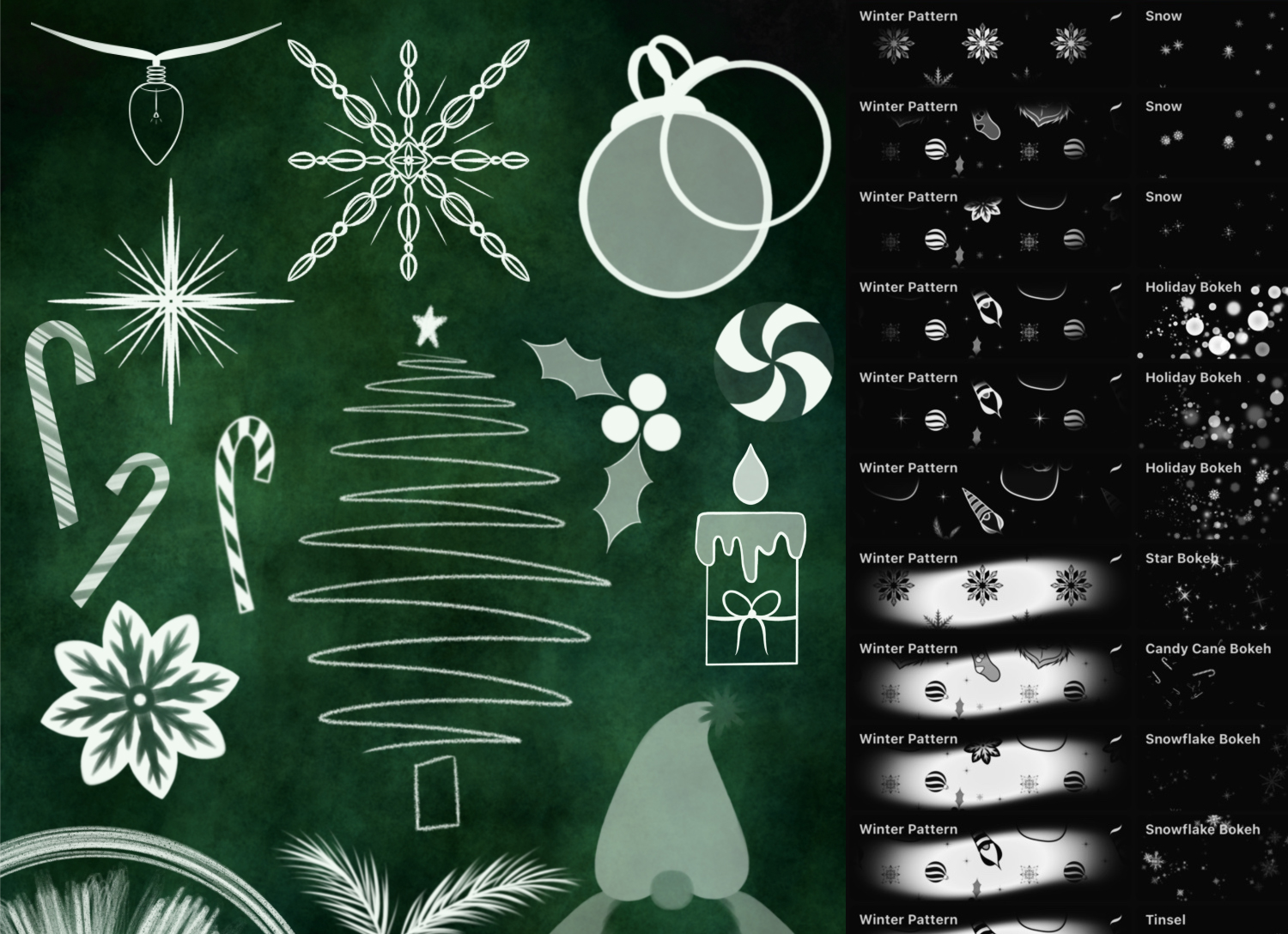 Winter Holidays Brushes Procreate - GraphicsBunker