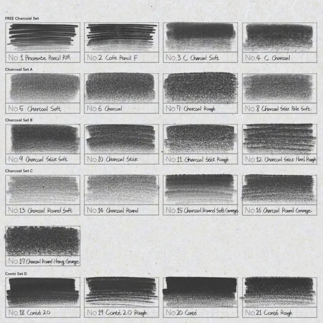 Charcoal Brush Set Procreate