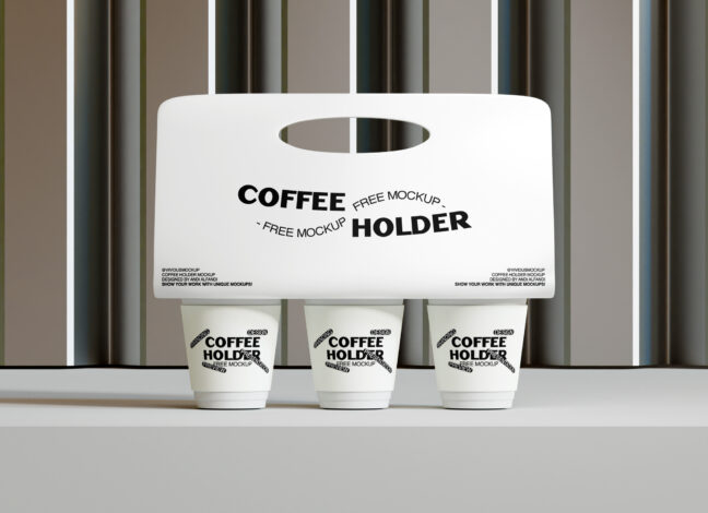 Realistic Coffee Holder Mockup