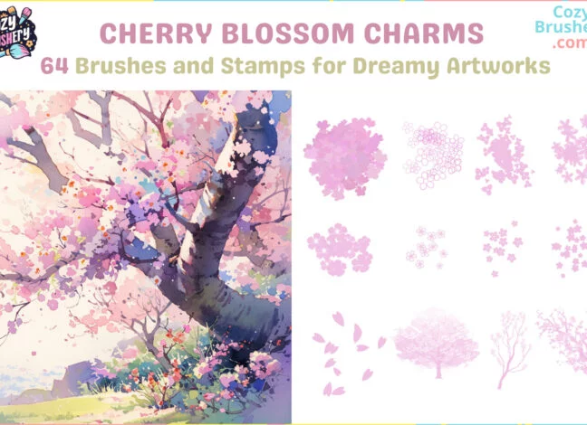 cherry blossom procreate brushes 1 Cherry Blossom Procreate Brushes