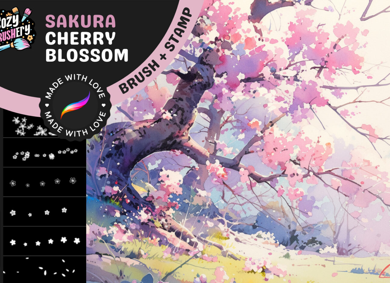 Cherry Blossom Procreate Brushes - GraphicsBunker