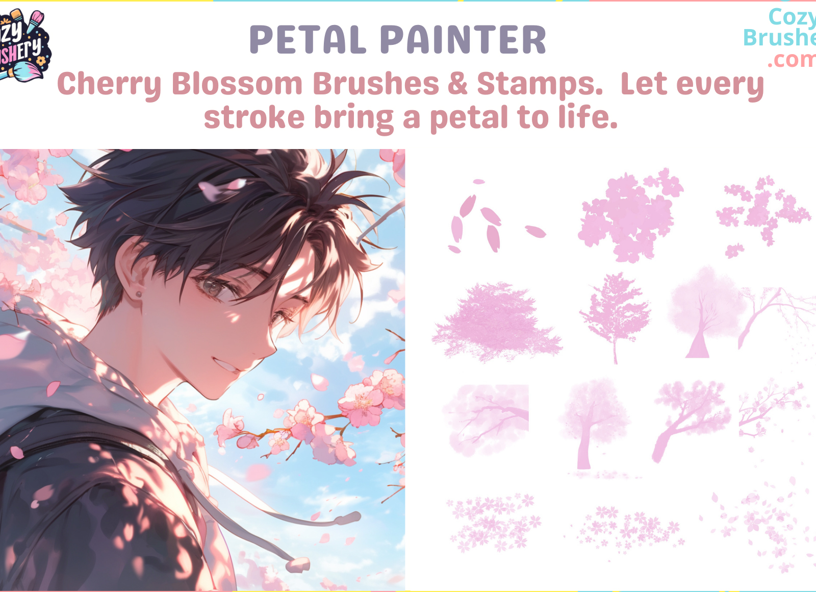 Cherry Blossom Procreate Brushes - GraphicsBunker
