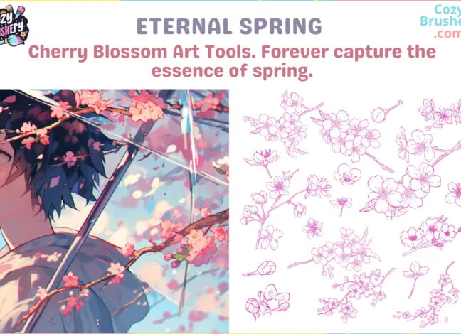 cherry blossom procreate brushes 3 Cherry Blossom Procreate Brushes
