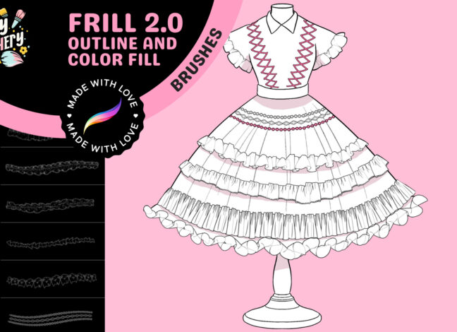 Frill Double Brushes for Procreate