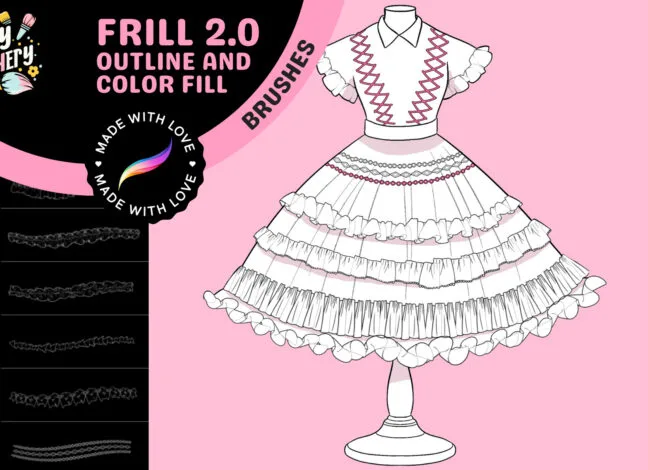 Frill Double Brushes for Procreate