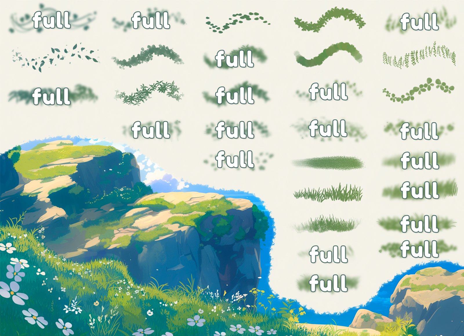 Ghibli Style Brushes For Procreate - GraphicsBunker