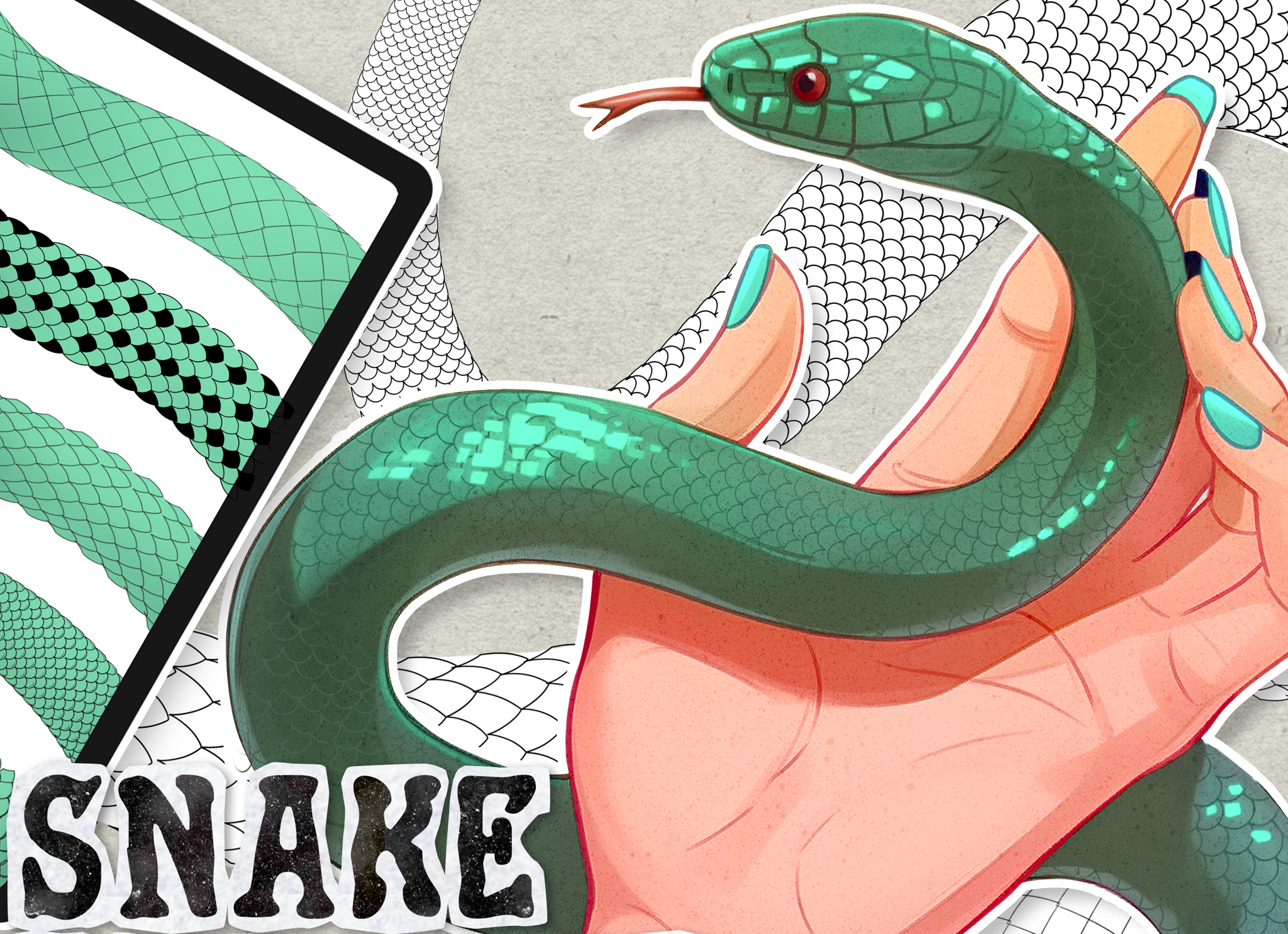 Snake Skin Texture Procreate Brushes Graphicsbunker