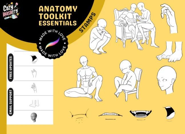 Essential Anatomy Procreate Stamps