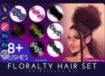 Curly Afro Flowers Hair Brushes
