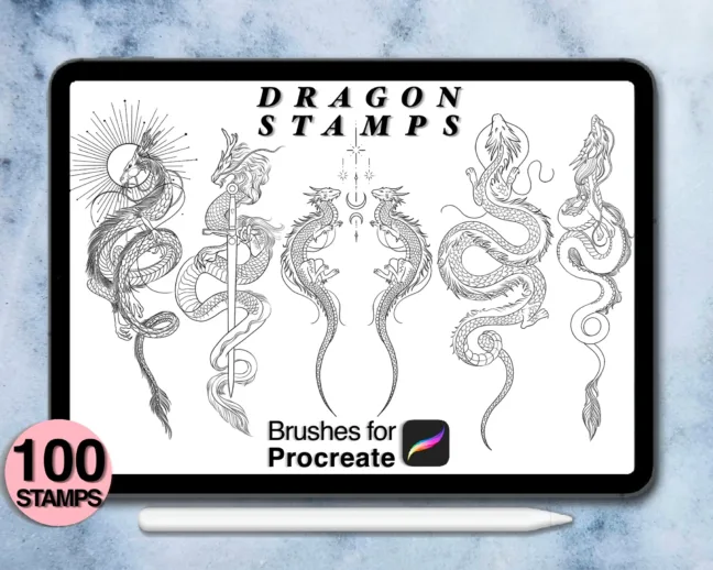 Dragon Tattoo Stamp Brushes