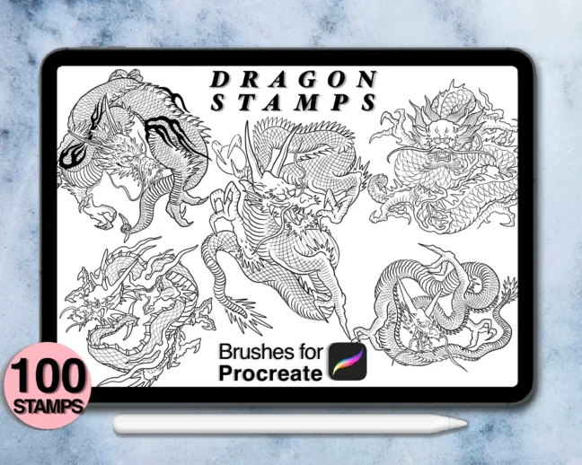 Dragon Tattoo Stamp Brushes