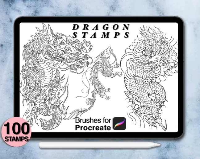 Dragon Tattoo Stamp Brushes