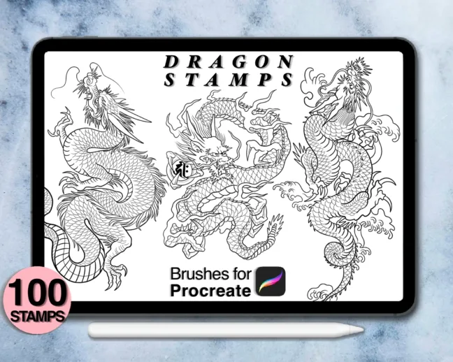 Dragon Tattoo Stamp Brushes