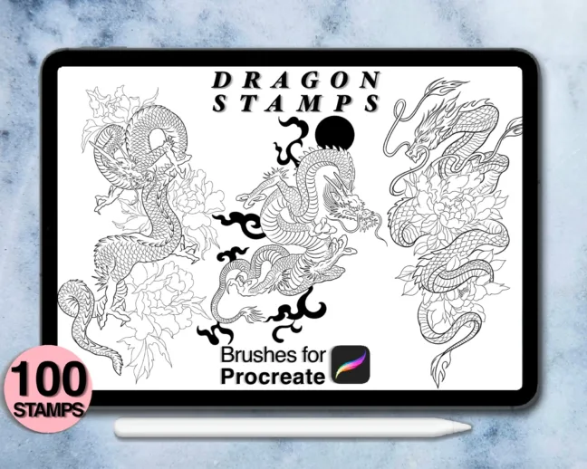 Dragon Tattoo Stamp Brushes