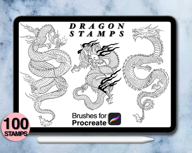 Dragon Tattoo Stamp Brushes