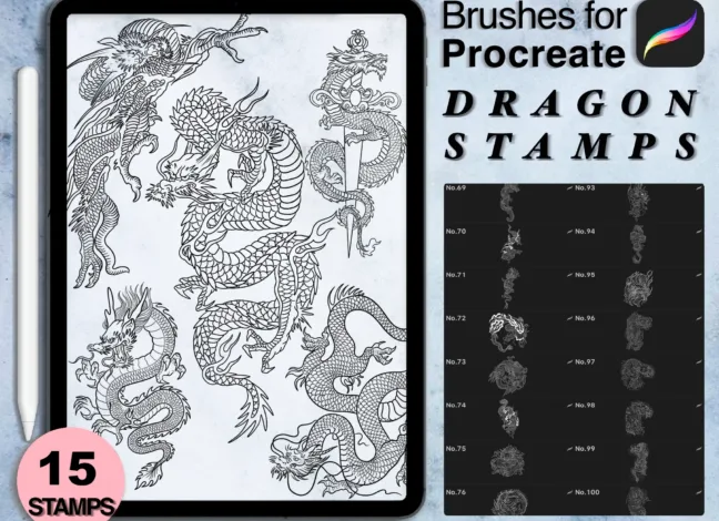 Dragon Tattoo Stamp Brushes