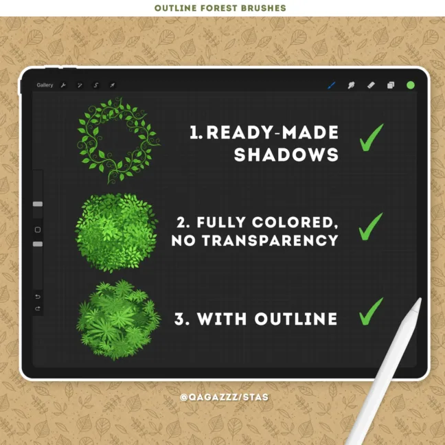 forest outline brushes for procreate 1 Forest Outline Brushes for Procreate