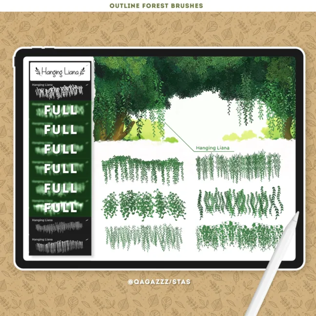 forest outline brushes for procreate 2 Forest Outline Brushes for Procreate