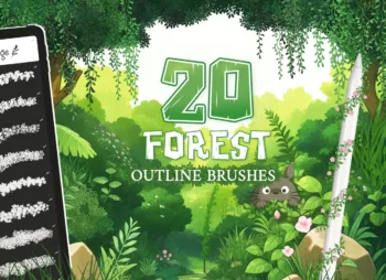 Forest Outline Brushes for Procreate