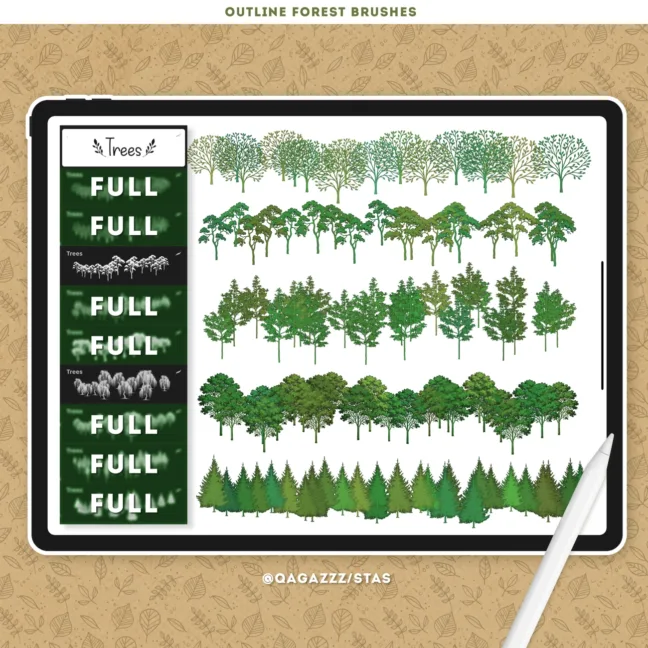 forest outline brushes for procreate 6 Forest Outline Brushes for Procreate