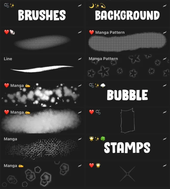 manga brush pack for procreate 1 Manga Brush Pack for Procreate