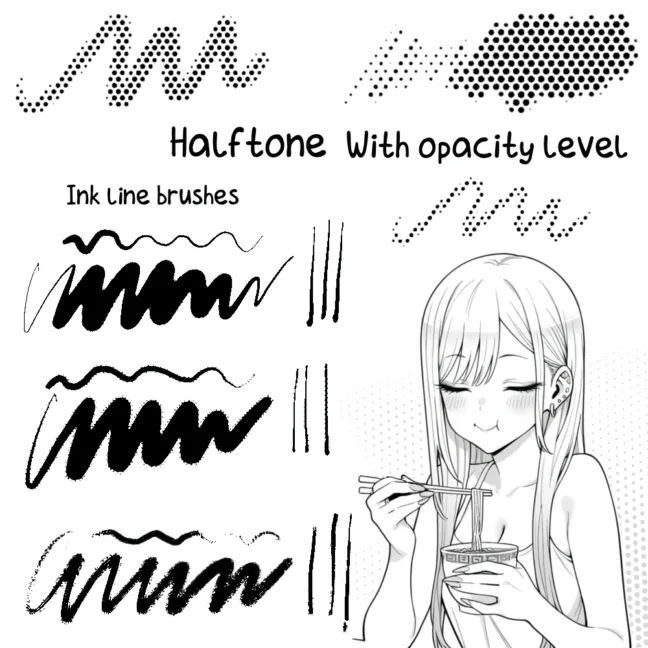 manga brush pack for procreate 6 Manga Brush Pack for Procreate